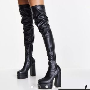 ASOS Design Over The Knee Platform Boots